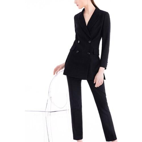 Women Pants Suits Double Breasted Women Suit 2PCS Blazer With Pants Women Office Uniform Female Suits Tailored костюм женский