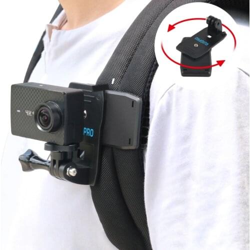 Action Camera Clip For GoPro Hero 9 8 7 6 5 4 Mount 360 Degree Rotary Clip Backpack Mount For Session 3+ 3 SJCAM SJ4000 Garmin