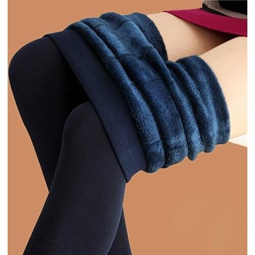 Warm Womens Plus Velvet Winter Leggings Ankle-Length Keep Warm Solid Pants Female High Waist Large Size Women Leggings MOKIJINS
