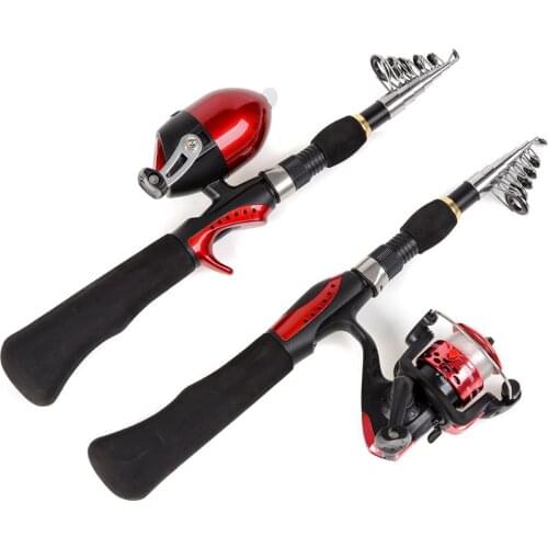Light Portable Telescopic Ice Fishing Rod and Spinning Reel Set 1.6M Combination Beginner Rods Combo Teen Fishing Rod Pole Gear