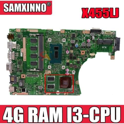 Akemy X455LD X455LJ Laptop motherboard for ASUS X455LD/J X455L X455 Y483L W419L W409L F455 Test original mainboard 4G RAM I3 CPU