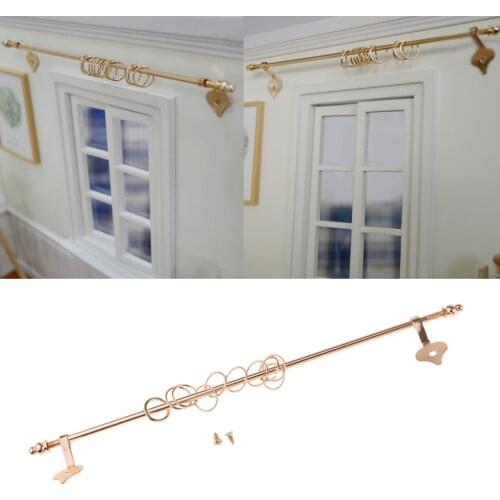 Metal Dollhouse Curtain Rod 1/12 Dollhouse Curtain Rods 16.5CM Length