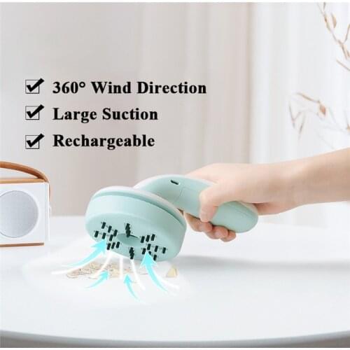 Mini Desk Vacuum Cleaner Desktop Keyboard Portable Wireless Cordless Dust Collector USB Recharge for Car Home Office Supplies