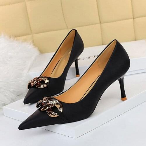 Fashion Shoes Pu Leather Woman Pumps Fashion Kitten Heels Occupation OL Office Shoes Women Heels 2021 Sexy Heeled Shoes