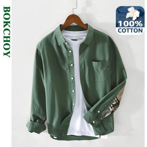 2021 spring and summer new men pure Cotton workerwear style casual patchwork long sleeve shirt thin coat GA-Z150