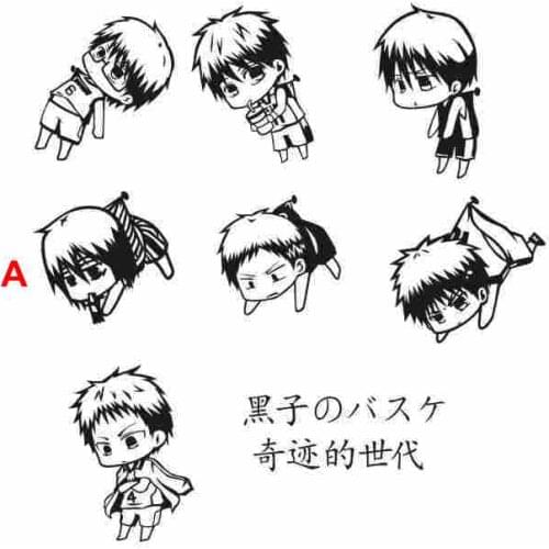 Kuroko no Basket Sticker Anime Cartoon Car Decal Sticker Vinyl Wall Stickers Decor Home Decoration