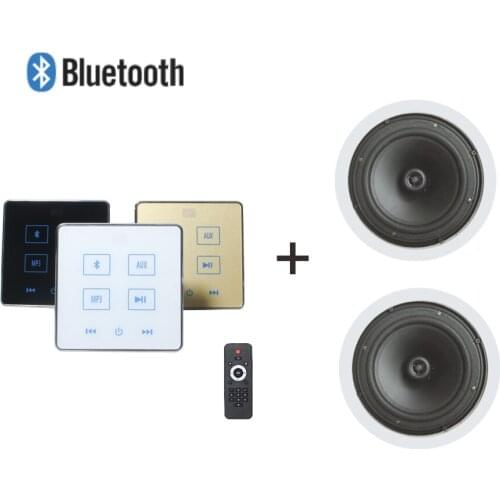 2*15w mini wall mounted amplifier with 2PCS 5 inch coaxial full range ceiling speaker supporting USB/TF/AUX/Bluetooth