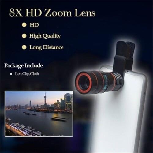 8X 12X Zoomlens Telelens Zoom Effect High-Definition Lens Focus Monoculaire Telefoon Telescoop Voor Mobiele Telefoon Phone Lens