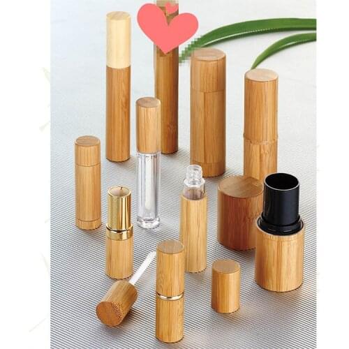 Wholesale lipstick tube bulk 3ml 5ml bamboo lipstick tube container empty lipstick container bulk 100 pieces