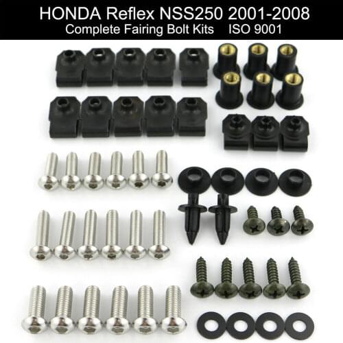 Fit For HONDA Reflex NSS250 2001-2008 Complete Full Fairing Bolts Kit Motorcycle Stainless Steel Covering Bolts Bodywork Screws