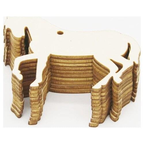 10Pieces Blank Wooden MDF Tags Horse Craft Hanger Embellishment