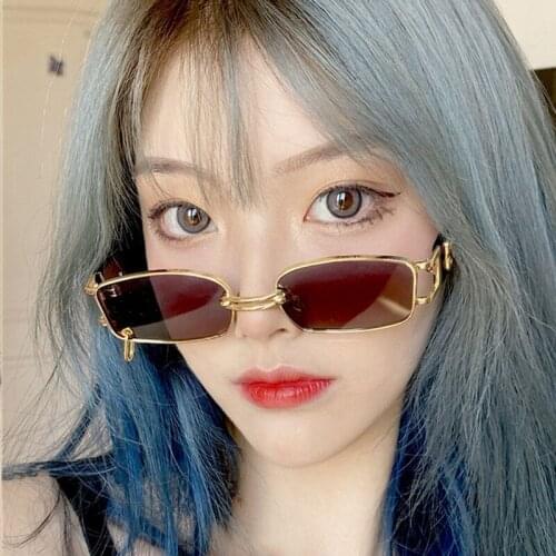 New sunglasses fashion small box double beam sunglasses women trend personality street shooting UV400 glasses casual sunglasses