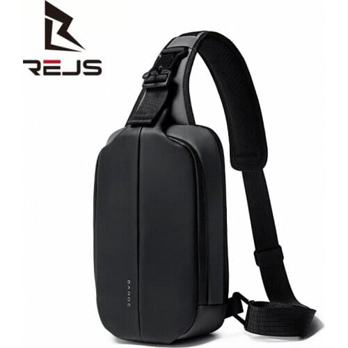 REJS LANGT Anti-Theft Shoulder Bag for Men Casual Cross Body USB Charging Outdoor Sport Messenger Bags Male Chest Bag Trip BANGE