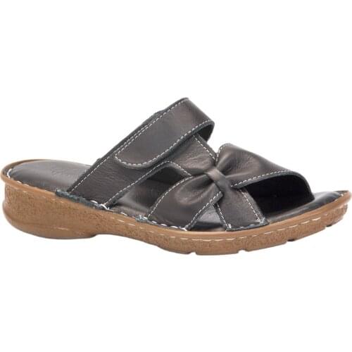 Gedikpasalı Hms 250 Black Women 'S 2021 Summer Slippers Orthopedic Genuine Cow Leather Business Lift Padding Daily Casual Use Hiking