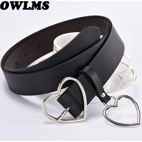 Newest Design Heart buckle belt girl HOT love pin buckle belts student cute gifts for girlfriend jeans punk bar belt wide women