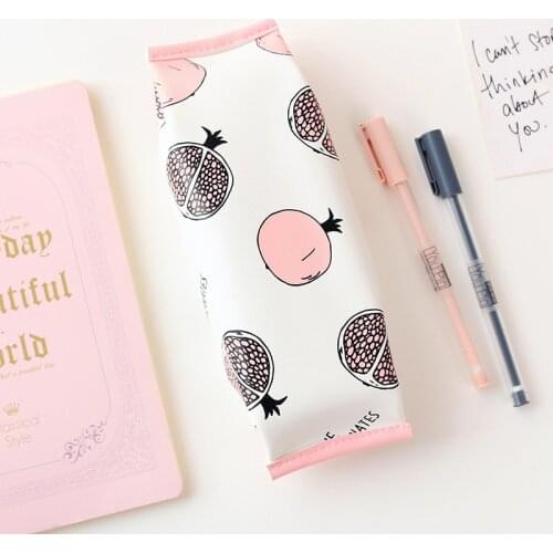 1 pcs creative stationery student pencil bag high quality leather large capacity pencil case