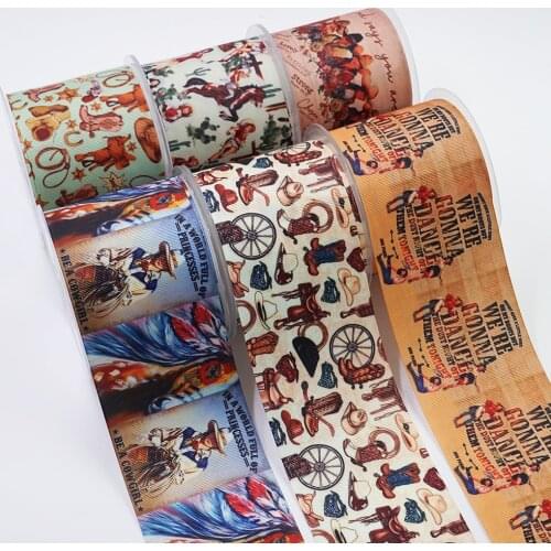 10 Yards Mexico Style Printed Grosgrain Ribbon For Hair Bows DIY Crafts Handmade Accessories 47907