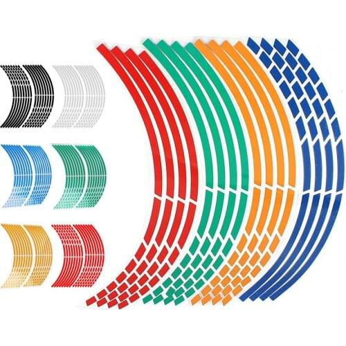 17-18 Inches 16PCS Wheel Break Reflective Stickers Car Styling Strips Reflective Bike Motorcycle Electric Car Wheel Stickers