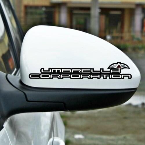 2 X Umbrella Corporation Car Rearview Stickers Decal Accessories Decoration for Toyota Ford Chevrolet Volkswagen 19cm*4cm