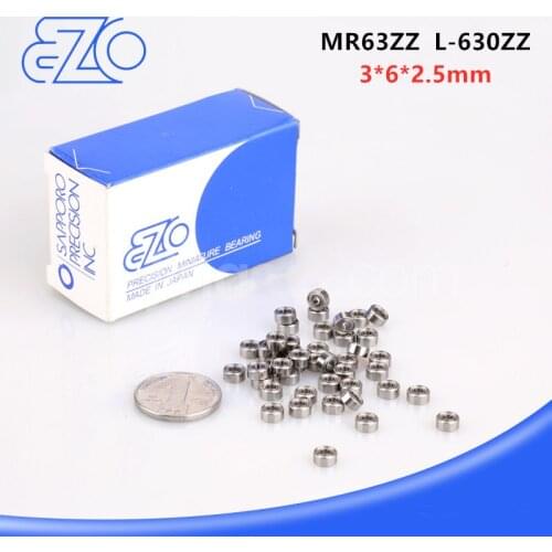 20pcs/100pcs JAPAN EZO high speed bearing MR63ZZ 3*6*2.5mm L-630ZZ 673ZZ precision miniature ball bearings