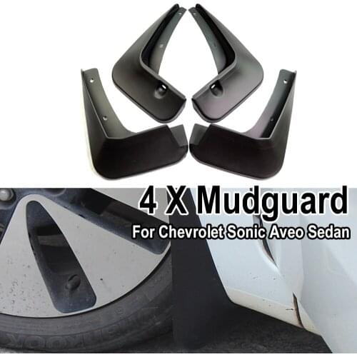 4x Car Mudflaps Splash Guards Front Rear Mudguards Fender Fit For Chevrolet Sonic Aveo Sedan 2011 2012 2013 2014 Sedan Saloon