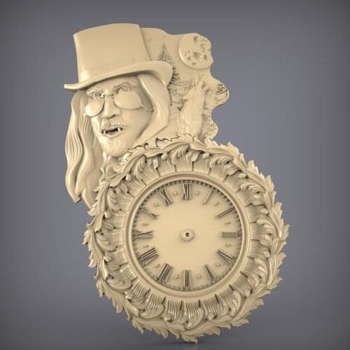 3d STL Model Relief for CNC Router 3D Printer Artcam Aspire Clock _77