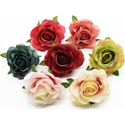 5 pieces Roses Christmas decorations for home Wedding decoration Scrapbooking Gifts box Flower wall Brooches Headdress jewelry
