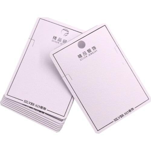 6x8cm 100Pcs/lot Simple Jewelry Counter Display Necklace Packaging Cards White PVC Plastic Paper Card for Bracelet Wholesale