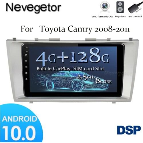 Android 10 NO DVD 2 Din Car Radio Multimedia Video Player Navigation GPS For Toyota Camry XV 40 50 2006-2011 DSP IPS