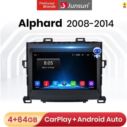 Junsun V1 pro 2G+32G Android 10 For Toyota Alphard H20 2008 - 2014 Car Radio Multimedia Video Player Navigation GPS 2 din dvd