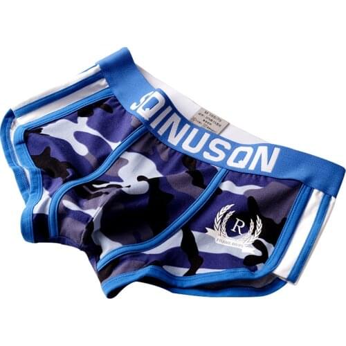 4 pcs/lot Men Underwear Camouflage boxer cotton Cuecas Boxers Mens boxer Underwear Low waist U convex Man breathable underpant