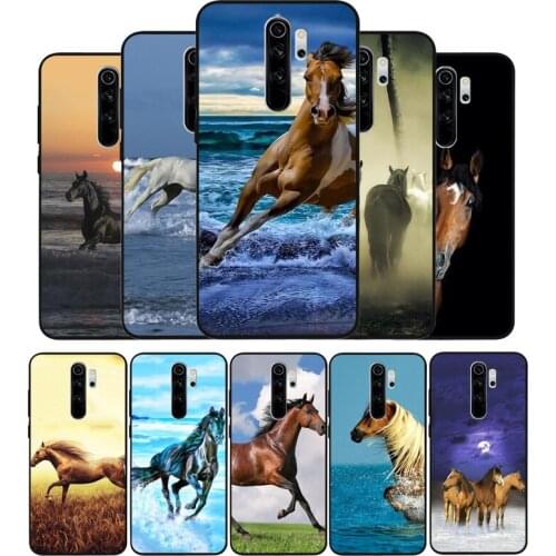 Running horse black Phone Case For Xiaomi Redmi note 9 8 7 6 5 4 Pro S for redmi 4A 4X 5 Plus 5A 7A Cover