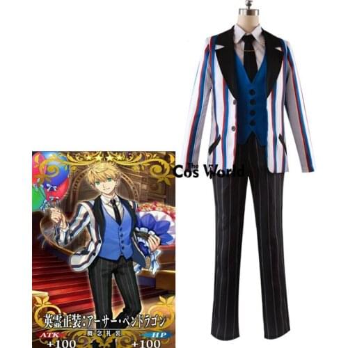 FGO Fate Grand Order Spirits Arthur Arturia Pendragon Coat Formal Wear Uniform Shirt Trousers Outfit Anime Cosplay Costumes
