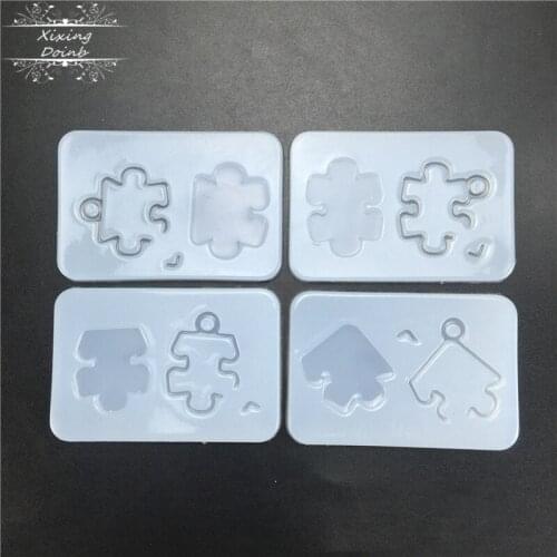 DIY cake decoration tool jigsaw shape mold mobile phone key chain pendant crystal drop glue making tool handcraft resin mold