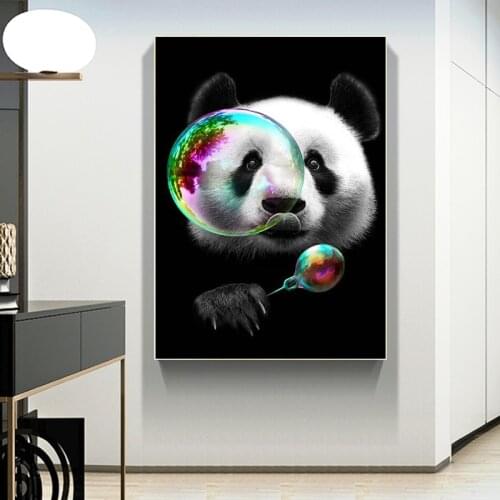Lovely Cartoon Canvas Paintings Cute Animals Panda Posters and Modern Prints Wall Art Pictures for Living Room Home Decoration