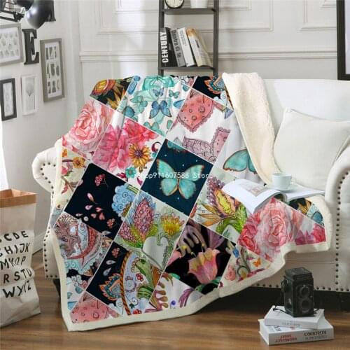 Flying Butterflies Sherpa Blanket for Beds 3d Butterfly Plush Throw Blanket Kids Adults Throw Bedding 150x200cm Accept Custom