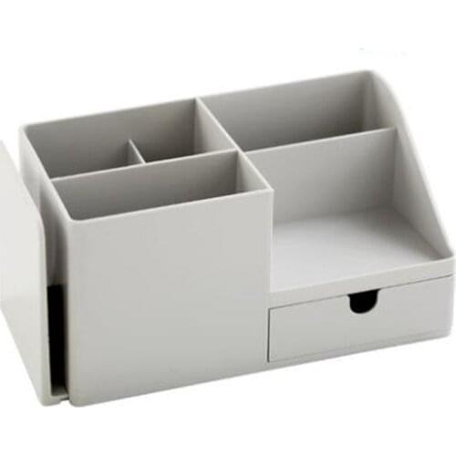 ABS Plastic Multi-Function Desktop Organizer Storage Box For Pen Pencil Stationery, Cosmetic Mobile Phone Remote Control Holder