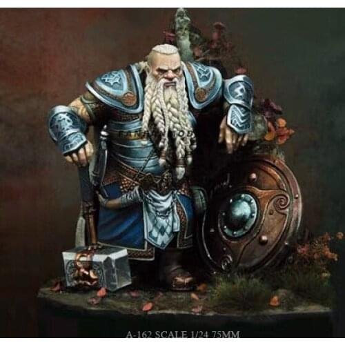 1/24 Resin Figure Kits Dwarf Warrior Resin Soldier self-assembled A-162