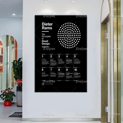 Dieter Rams, 10 Principles Of Good Design Poster, Helvetica, Modern Wall Art, Print,Architecture Home Decor Canvas Unique Gift