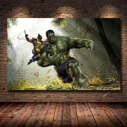 Hulk HD Print Poster Canvas Painting Avengers Superhero Hulk Living Room Bedroom Decoration Painting Cuadros Decor