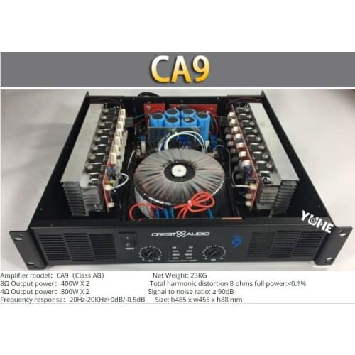 CA9 Professional Power Amplifier Pure Power Amplifier 2 channels (2U) KTV/Stage/Home Entertainment KTV 8ohm 400W*2/4ohm 800W*2