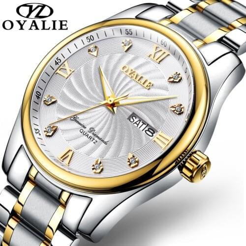 OYALIE 2020 Luxury Men Quartz Watches Stainless Steel Watch Top Brand Business Men Wristwatch reloj hombre