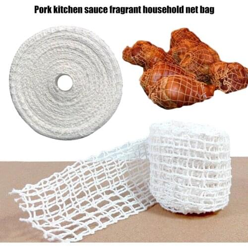 1/3 Meters Roll Cotton Meat Netting Ham Sausage Butcher String Twine Net Fixed Non-slip Kitchen Bacon Casing Packaging Tools