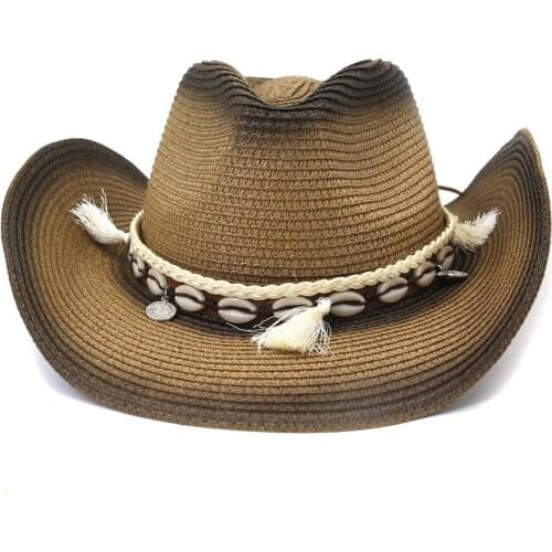 Sun hat for women summer hats travel on the beach new spray paint cowboy straw hats summer straw woven beach sun protectionHZ29