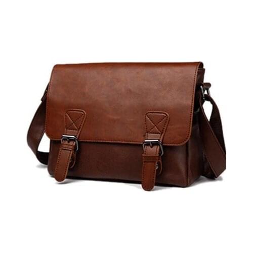 Mens Vintage Messenger Bag Shoulder Bag Crossbody Bags Male Retro Travel Bag Large Capacity Casual 2020 Brand PU Leather Women