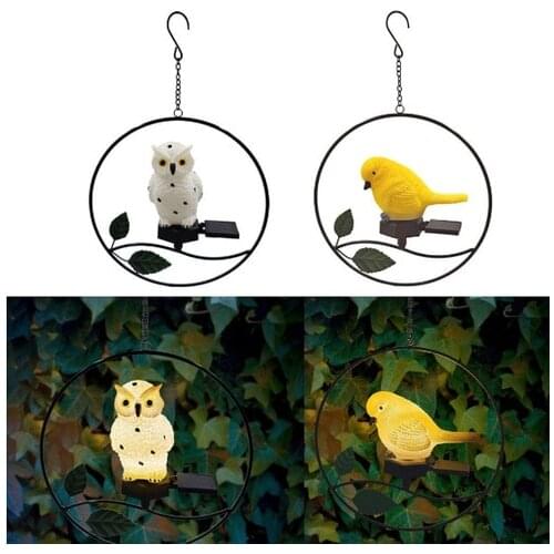 LED Solar Hanging Light Novelty Bird Garden Iron Art Night Lamp for Courtyard Solar Lamp Home Decoration Hanging Lighting