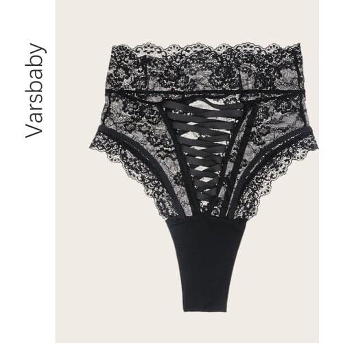 Amazing Sexy Panties Women High Waist Lace Thongs and G Strings Underwear Ladies Hollow Out Underpants Intimates Lingerie