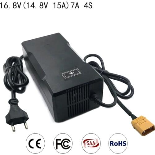 4S 16.8V 7A Smart Lithium Charger For 14.8V 15V 4Series Li-ion Battery Pack Lipo Electric Bike Car Scooter With Cooling Fan