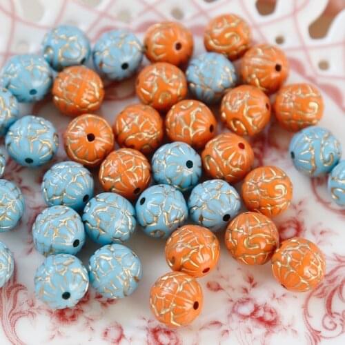 Vintage tracing gold beads diy hand-made accessories earring materials
