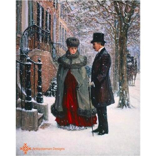 Embroidery Counted Cross Stitch Kits Needlework - Crafts 14 ct DMC color DIY Arts Handmade Decor - Winter Romance